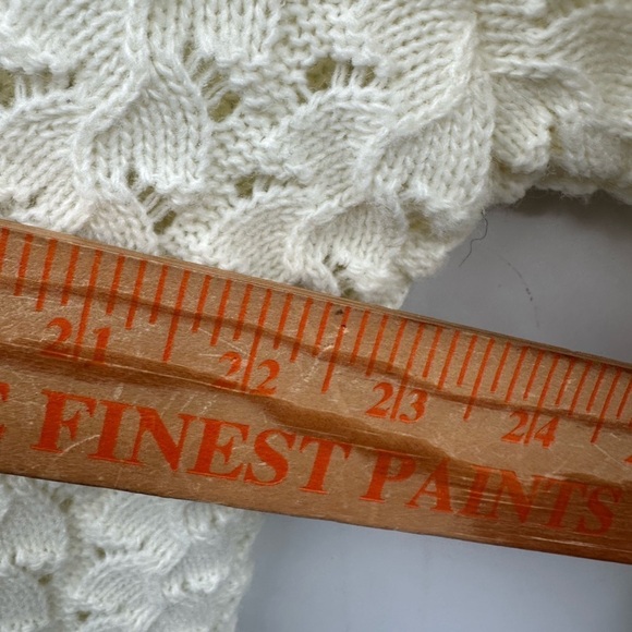 Y2K VTG XL CARLY BLAKE Cream Crochet Grandma Cottagecore USA made boho CARDIGAN - Picture 8 of 12